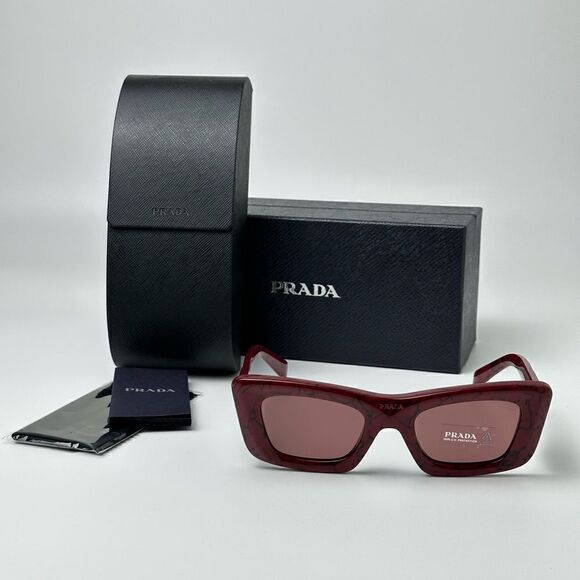PRADA Sunglasses PR13ZS 15D08S Etruscan Marble Dark Violet NEW - Picture 12 of 13